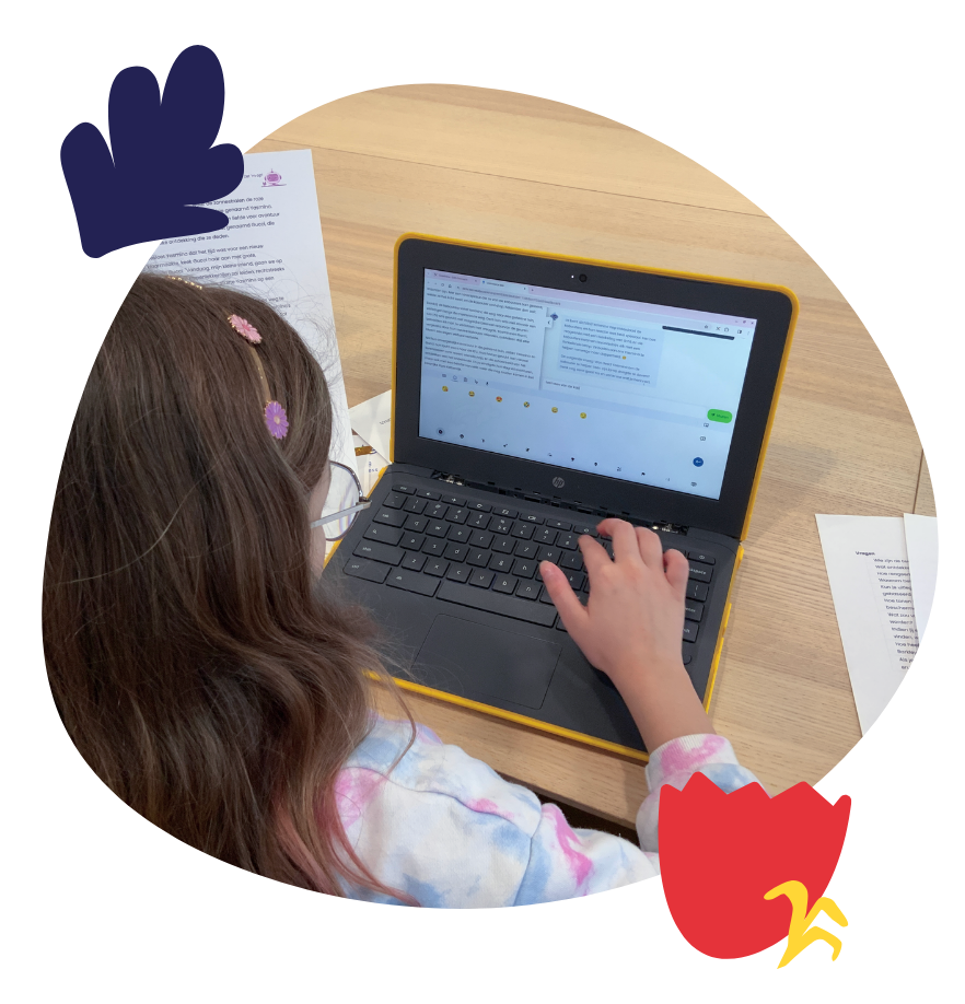 Basisschool leerling aan het begrijpend lezen met Leermaatje Lau