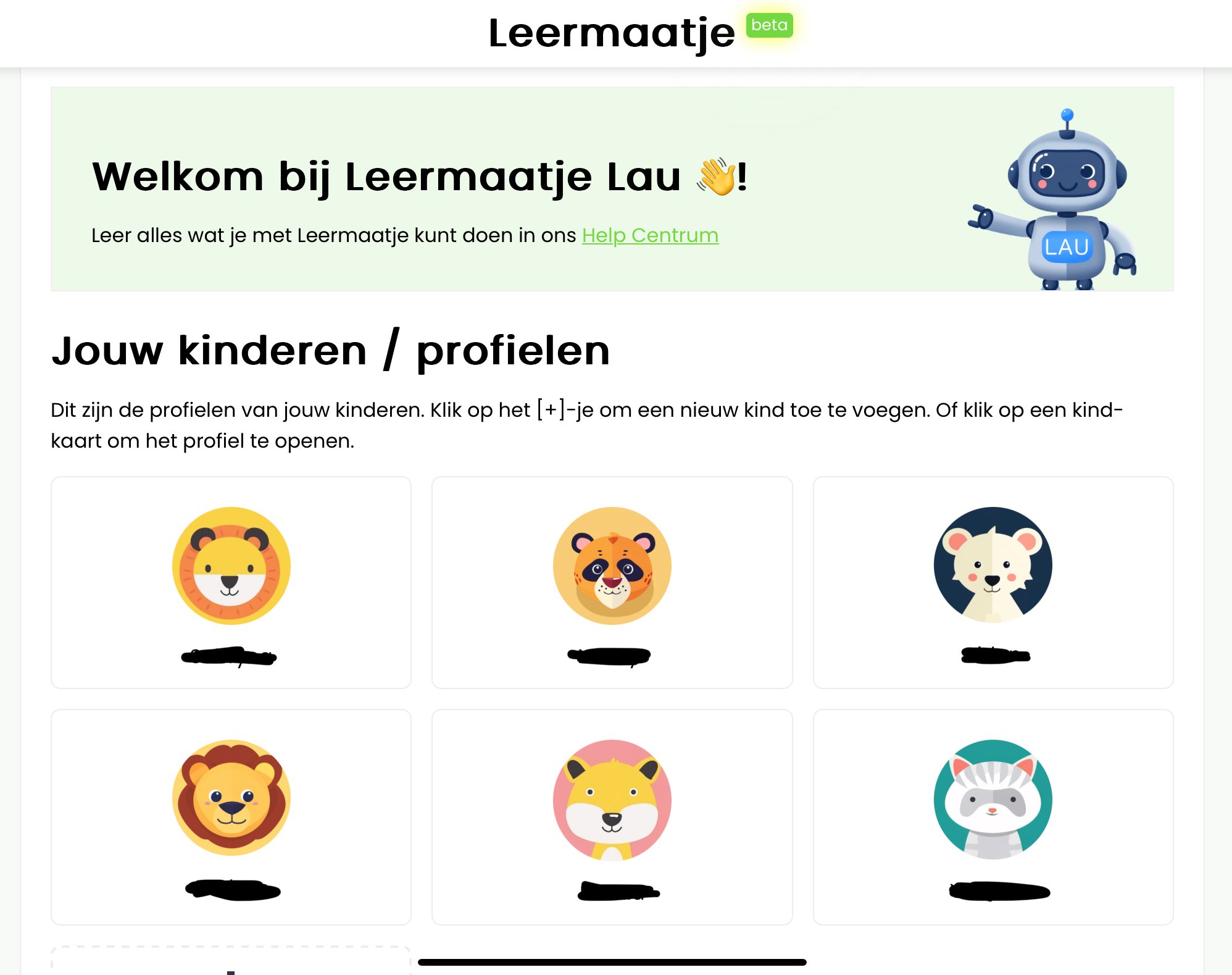 dashboard Leermaatje Lau - Pilot Dag 1