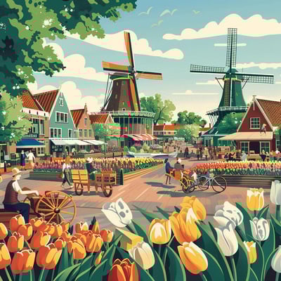 Noord-Holland: Kaas, Windmolens en Bloemen